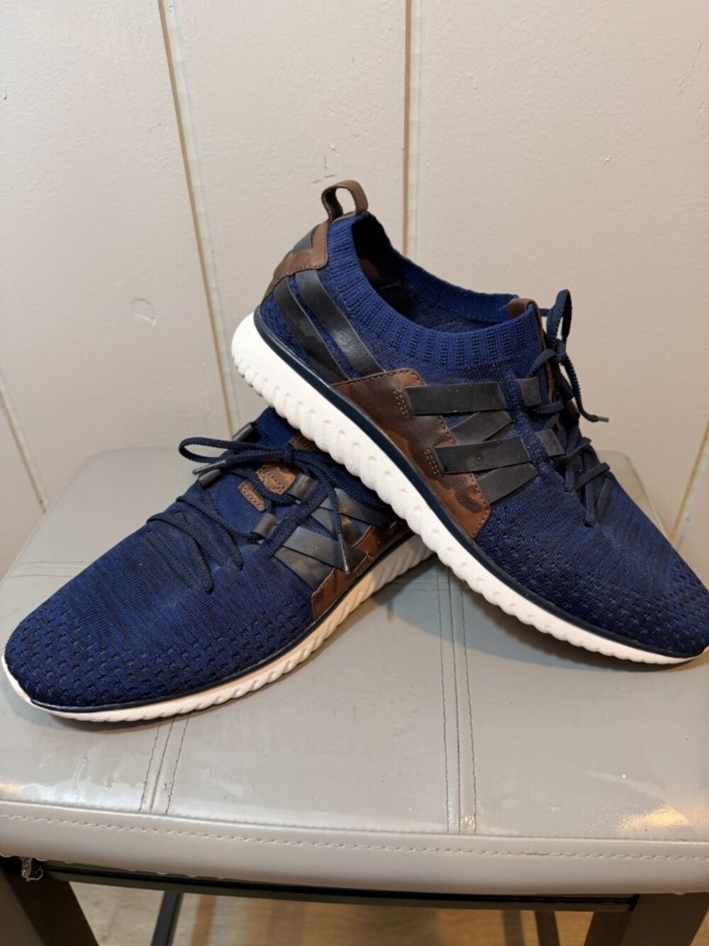 Cole Haan GrandMotion Knit Sneakers Navy Blue Men's Athletic Shoes